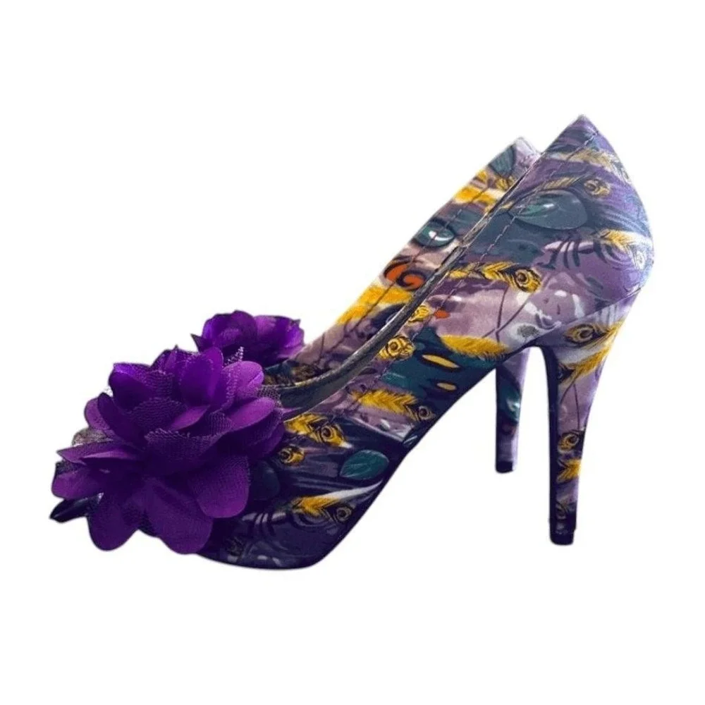 Dolce by Mojo Moxy Multicolored Satin Floral Platform Pump 8.5